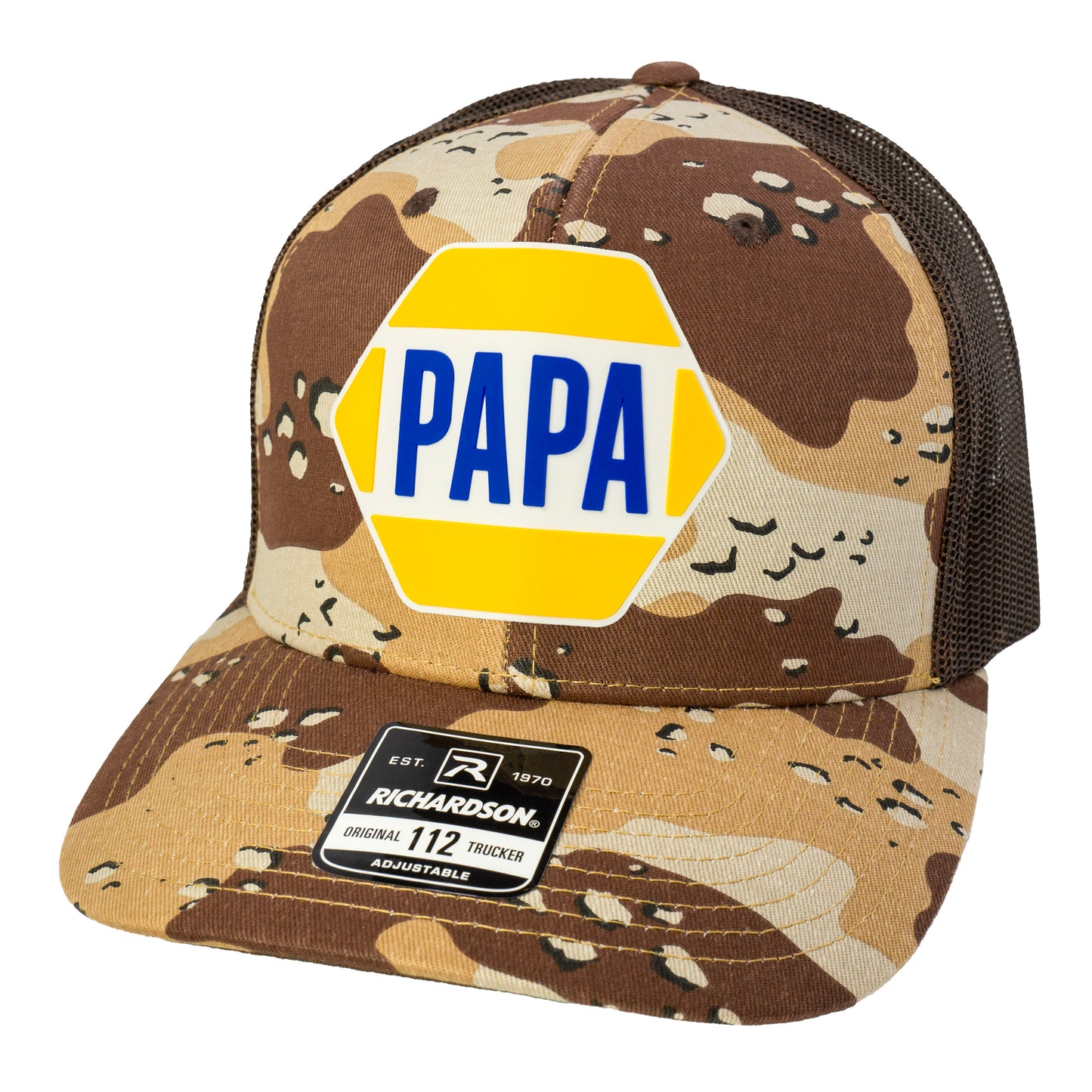 PAPA Know How 3D Patterned Snapback Trucker Hat- Desert Camo/ Brown - Ten Gallon Hat Co.