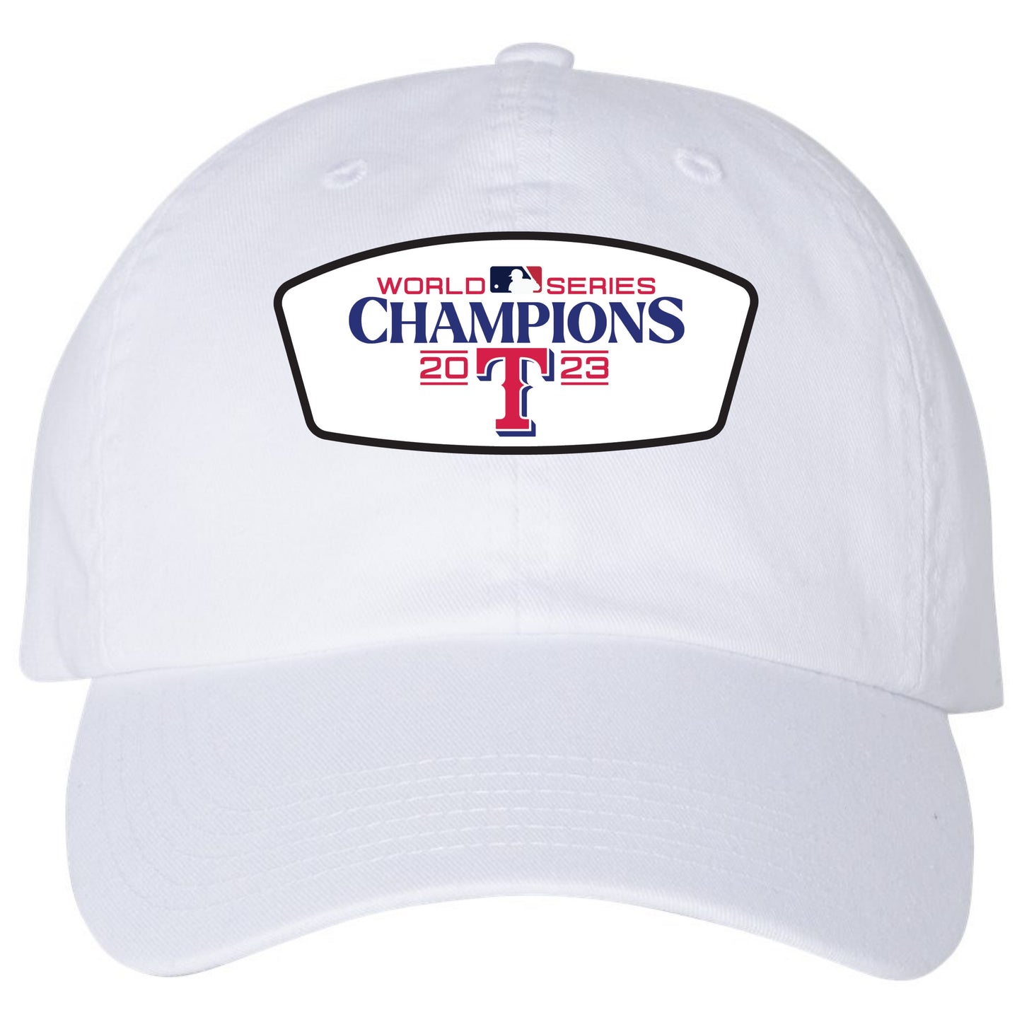 Champion Texas Rangers 2023 World Series Champion 3D Dad Hat- White - Ten Gallon Hat Co.