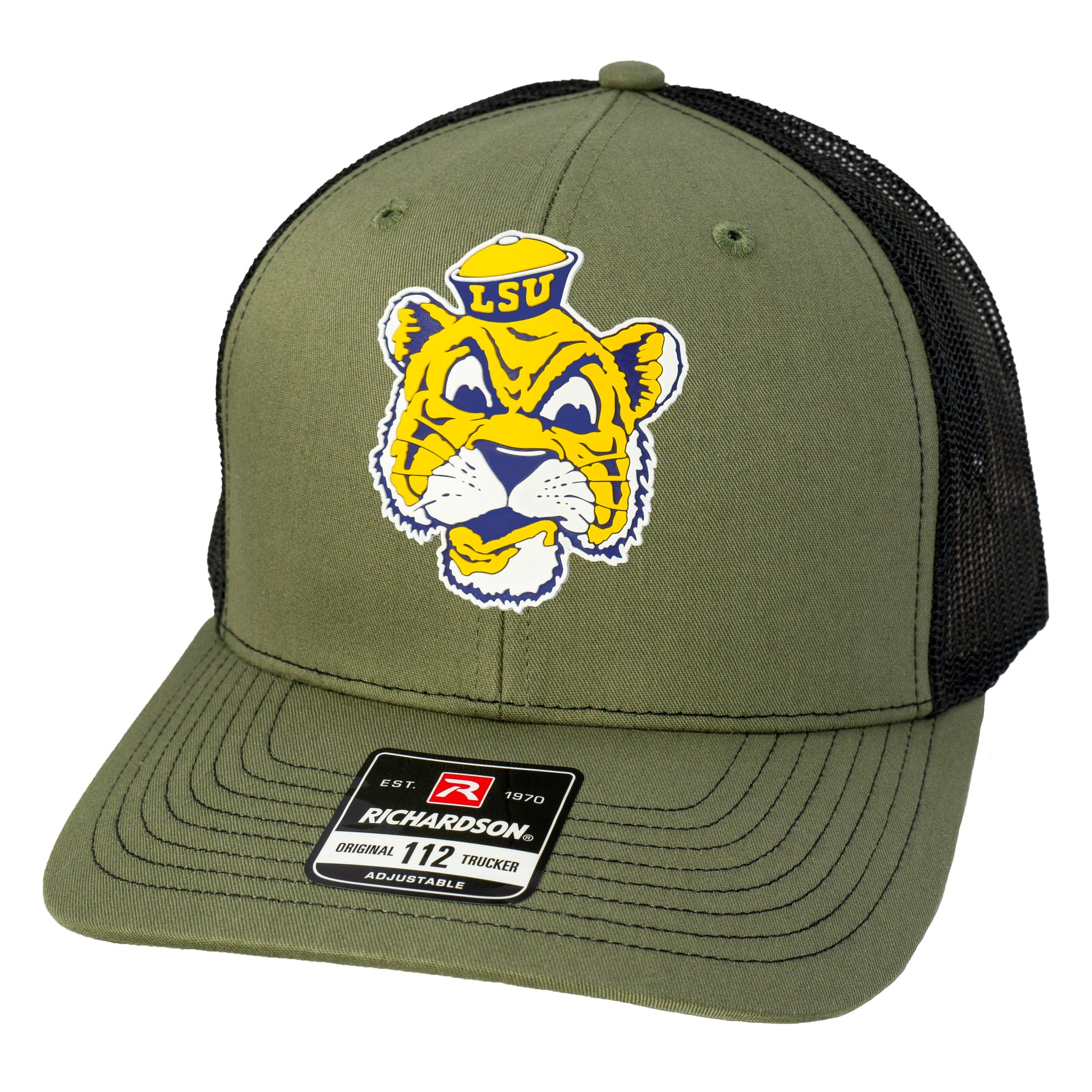 LSU Sailor Mike Classic 3D Snapback Trucker Hat- Loden/ Black - Ten Gallon Hat Co.