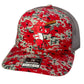Ribby at Bat 3D Patterned Snapback Trucker Hat- Red Digital Camo - Ten Gallon Hat Co.