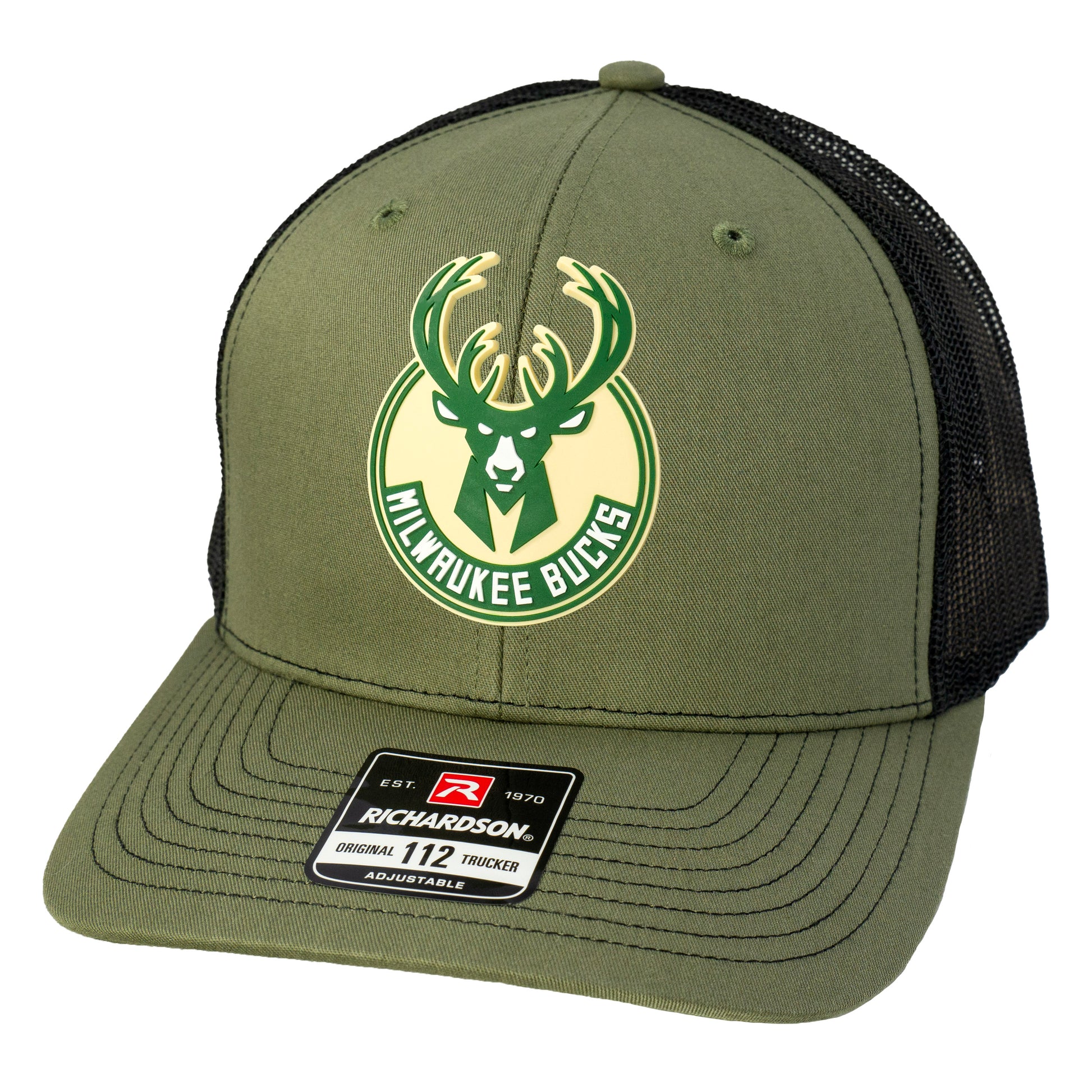 Milwaukee Bucks 3D Snapback Trucker Hat- Loden/ Black - Ten Gallon Hat Co.