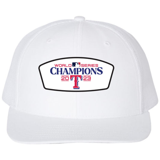 Texas Rangers 2023 World Series Champion 3D Snapback Trucker Hat- White - Ten Gallon Hat Co.