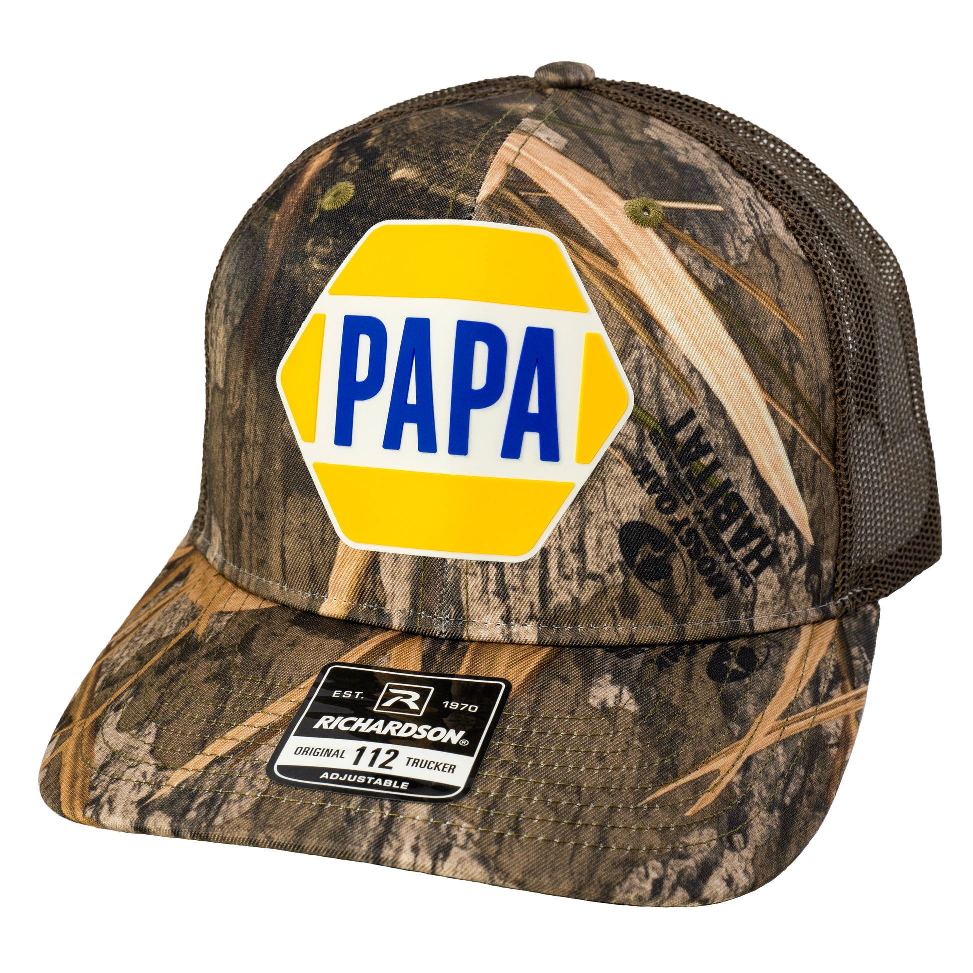 PAPA Know How 3D Patterned Snapback Trucker Hat- Mossy Oak Habitat/ Brown - Ten Gallon Hat Co.