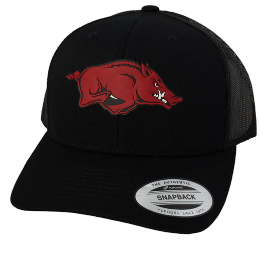 Arkansas Razorbacks 3D YP Snapback Trucker Hat- Black - Ten Gallon Hat Co.