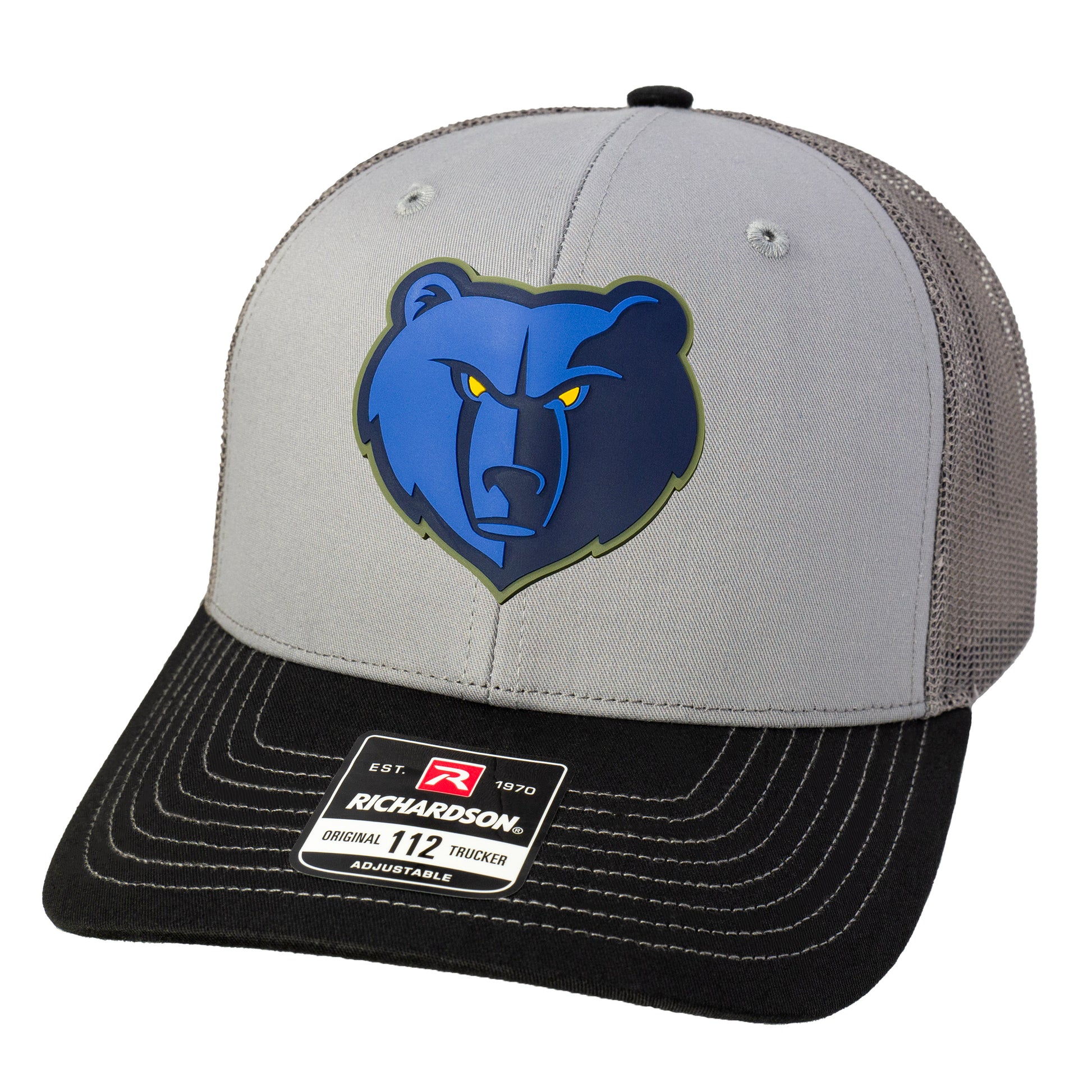 Memphis Grizzlies 3D Snapback Trucker Hat- Grey/ Charcoal/ Black - Ten Gallon Hat Co.
