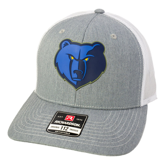 Memphis Grizzlies 3D PVC Patch Hat- Heather Grey/ White - Ten Gallon Hat Co.