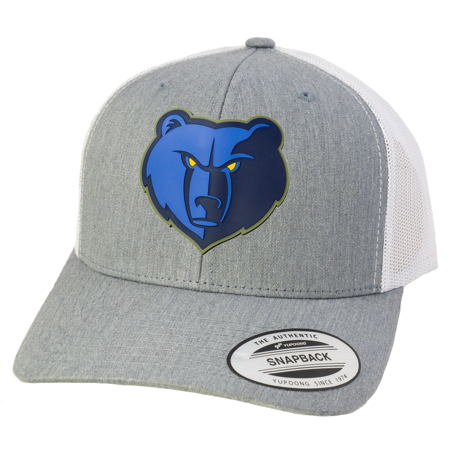 Memphis Grizzlies 3D YP Snapback Trucker Hat- Heather Grey/ White - Ten Gallon Hat Co.