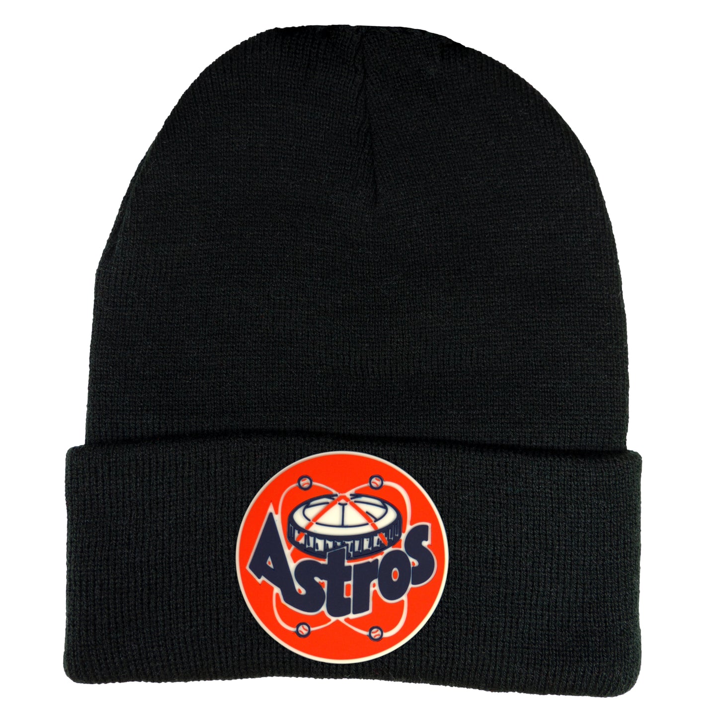 Houston Astros Retro Astrodome 3D 12 in Knit Beanie- Black - Ten Gallon Hat Co.