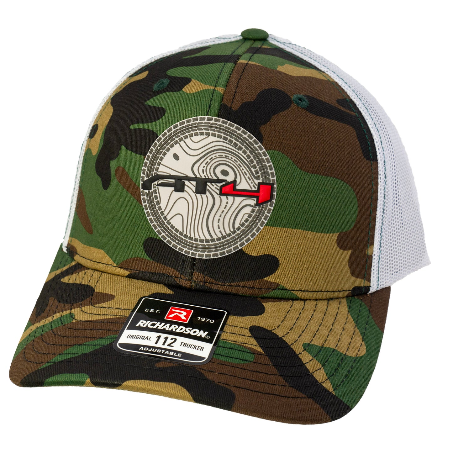 AT4 3D Patterned Snapback Trucker Hat- Army Camo/ White - Ten Gallon Hat Co.
