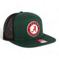 Alabama Crimson Tide 3D Snapback Seven-Panel Flat Bill Trucker Hat- Dark Green/ Black