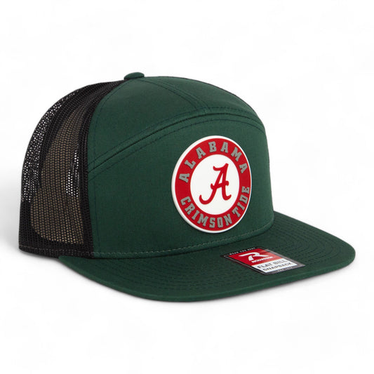 Alabama Crimson Tide 3D Snapback Seven-Panel Flat Bill Trucker Hat- Dark Green/ Black