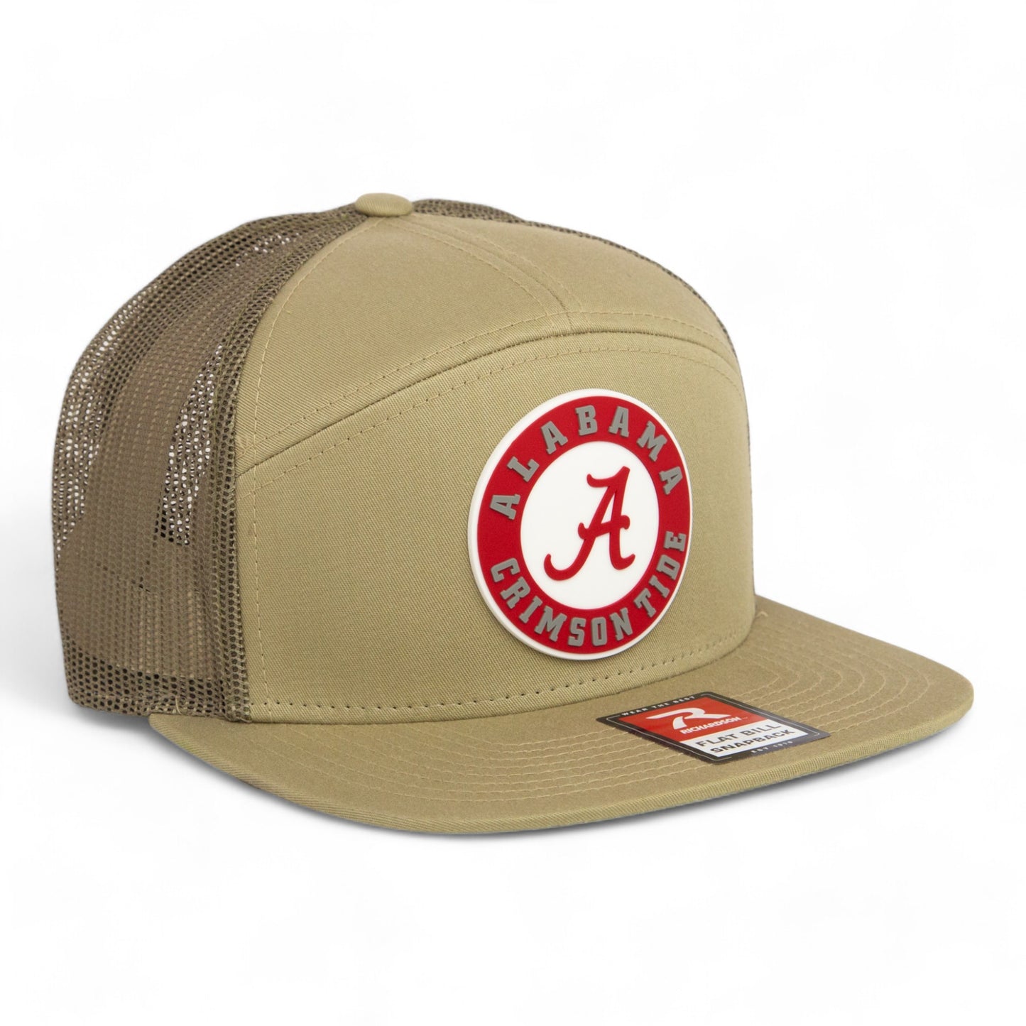 Alabama Crimson Tide 3D Snapback Seven-Panel Flat Bill Trucker Hat- Pale Loden