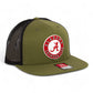 Alabama Crimson Tide 3D Wool Blend Flat Bill Hat- Loden/ Black