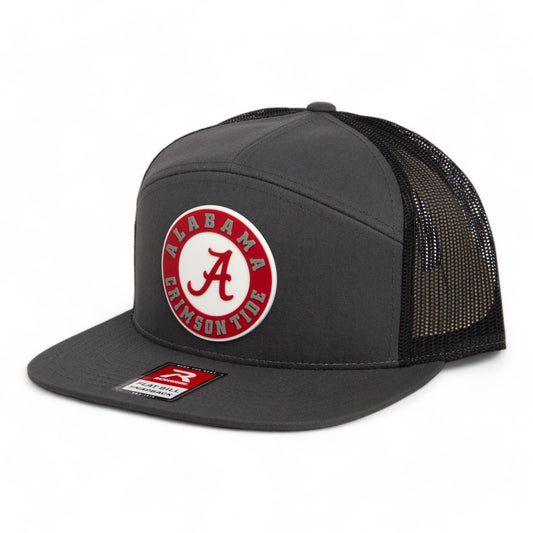 Alabama Crimson Tide 3D Snapback Seven-Panel Flat Bill Trucker Hat- Charcoal/ Black