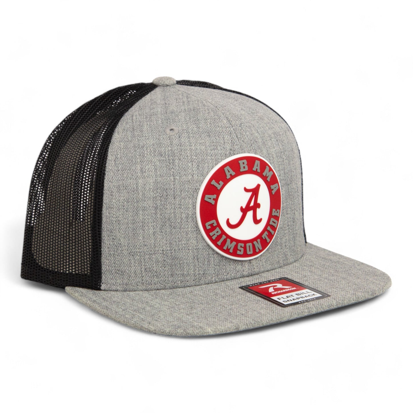 Alabama Crimson Tide 3D Wool Blend Flat Bill Hat- Heather Grey/ Black