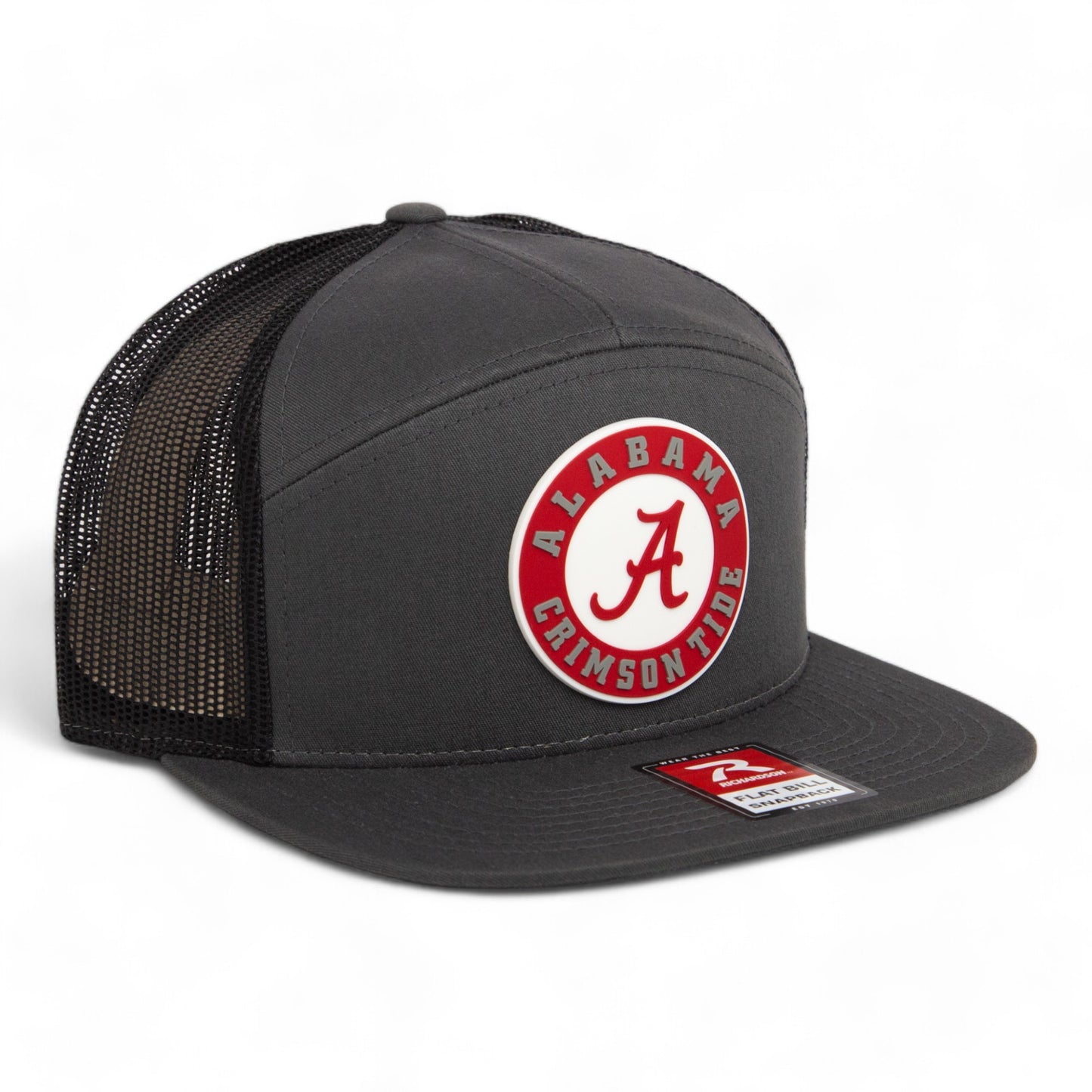 Alabama Crimson Tide 3D Snapback Seven-Panel Flat Bill Trucker Hat- Charcoal/ Black