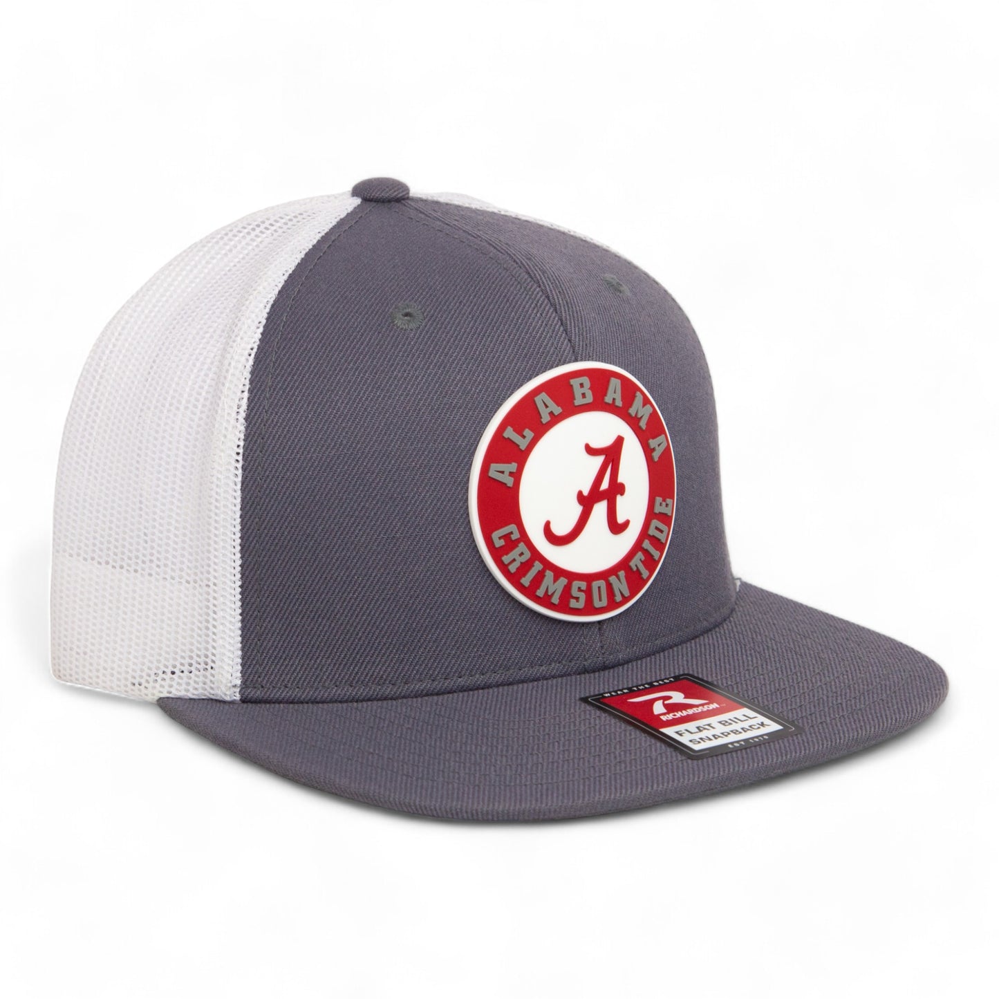 Alabama Crimson Tide 3D Wool Blend Flat Bill Hat- Charcoal/ White