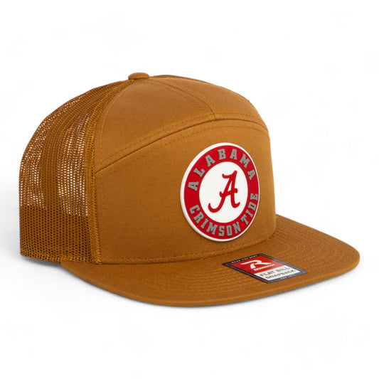 Alabama Crimson Tide 3D Snapback Seven-Panel Flat Bill Trucker Hat- Caramel