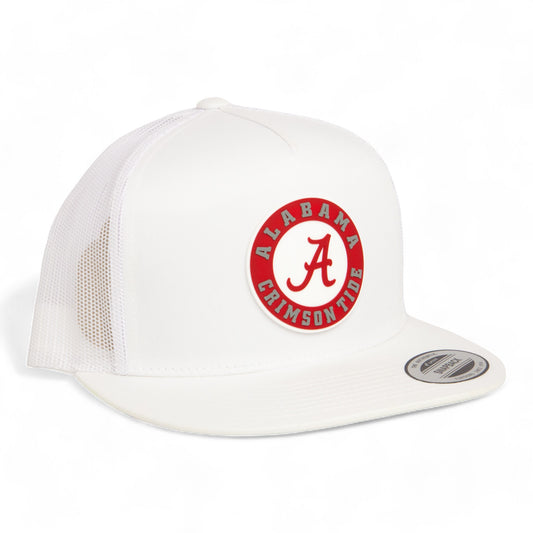 Alabama Crimson Tide 3D YP Snapback Flat Bill Trucker Hat- White