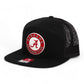 Alabama Crimson Tide 3D Snapback Seven-Panel Flat Bill Trucker Hat- Black