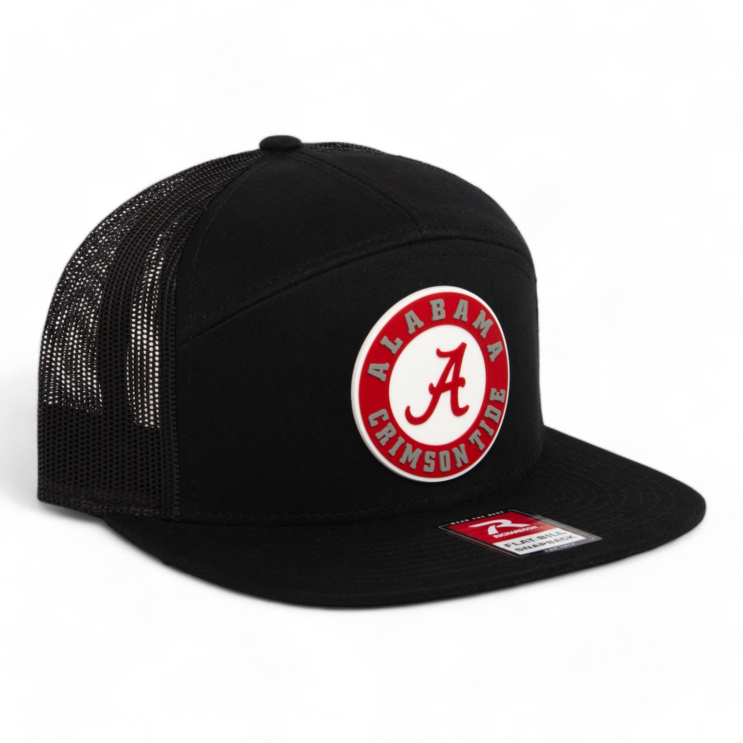 Alabama Crimson Tide 3D Snapback Seven-Panel Flat Bill Trucker Hat- Black