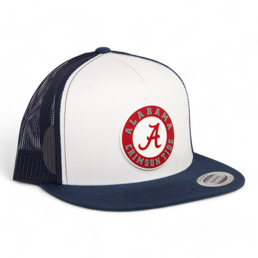 Alabama Crimson Tide 3D YP Snapback Flat Bill Trucker Hat- White/ Navy