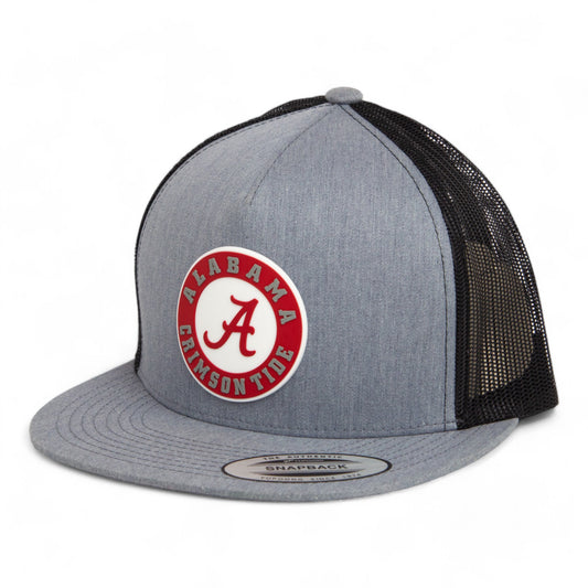 Alabama Crimson Tide 3D YP Snapback Flat Bill Trucker Hat- Heather Grey/ Black