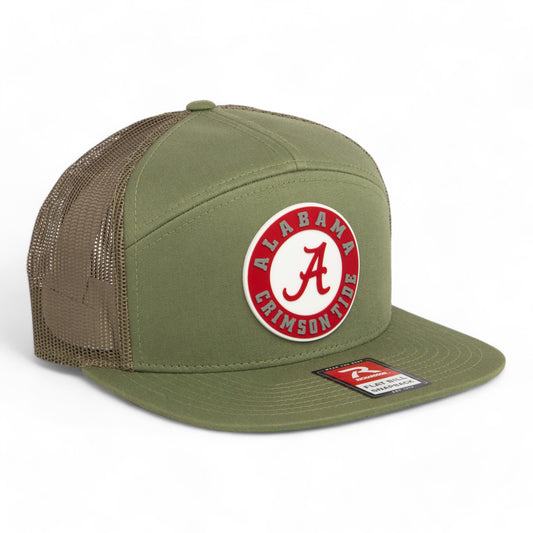 Alabama Crimson Tide 3D Snapback Seven-Panel Flat Bill Trucker Hat- Loden Green