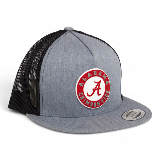 Alabama Crimson Tide 3D YP Snapback Flat Bill Trucker Hat- Heather Grey/ Black