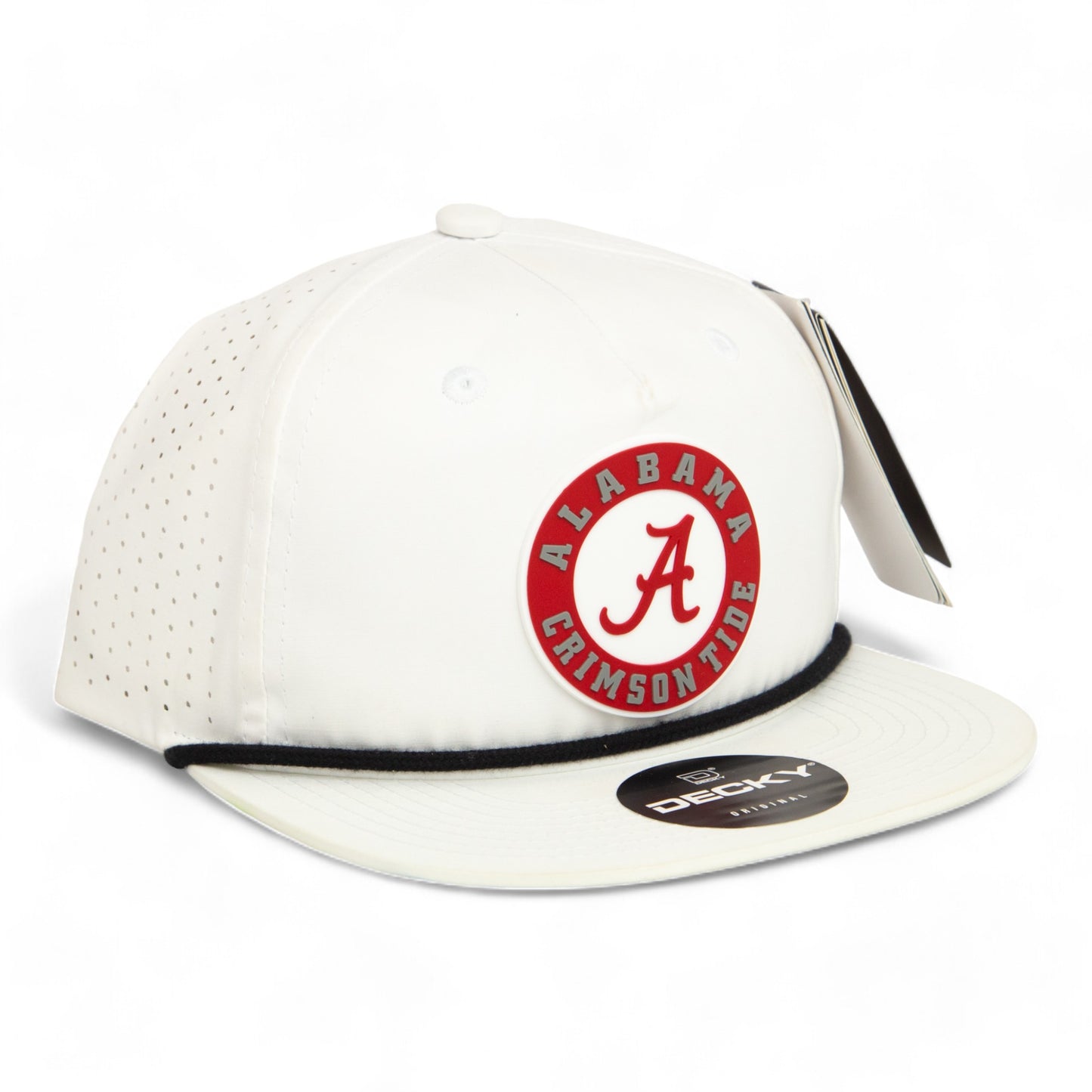 Alabama Crimson Tide 3D Perforated Rope Hat- White/ Black