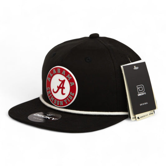 Alabama Crimson Tide 3D Perforated Rope Hat- Black/ White