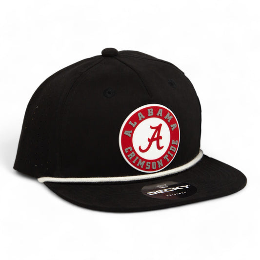 Alabama Crimson Tide 3D Perforated Rope Hat- Black/ White