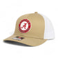 Alabama Crimson Tide 3D Snapback Trucker Hat- Tan/ White