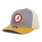 Alabama Crimson Tide 3D Snapback Trucker Hat- Heather Grey/ Birch/ Amber Gold