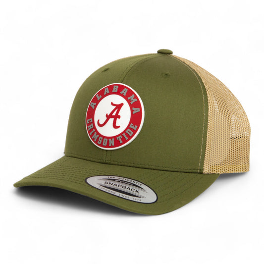 Alabama Crimson Tide 3D YP Snapback Trucker Hat- Moss/ Tan