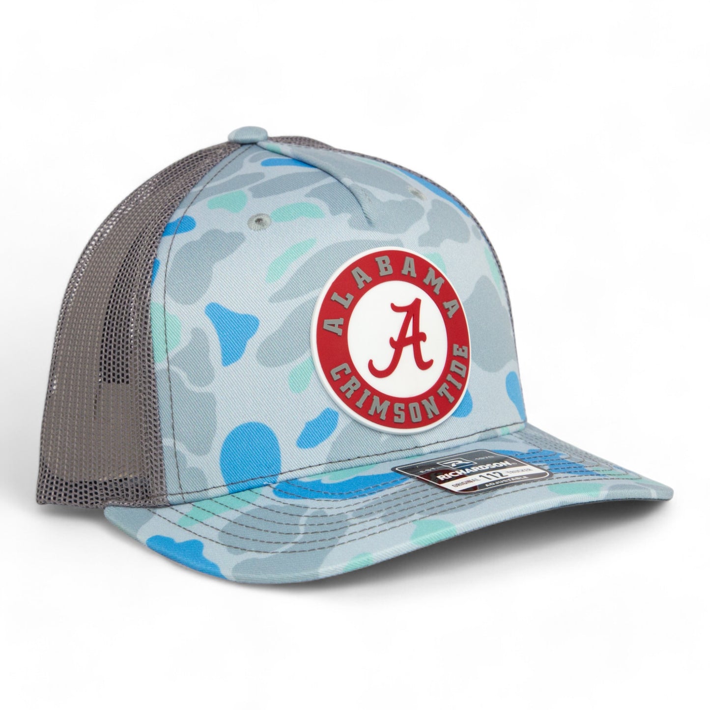 Alabama Crimson Tide 3D Snapback Trucker Hat- Saltwater Duck Camo/ Charcoal