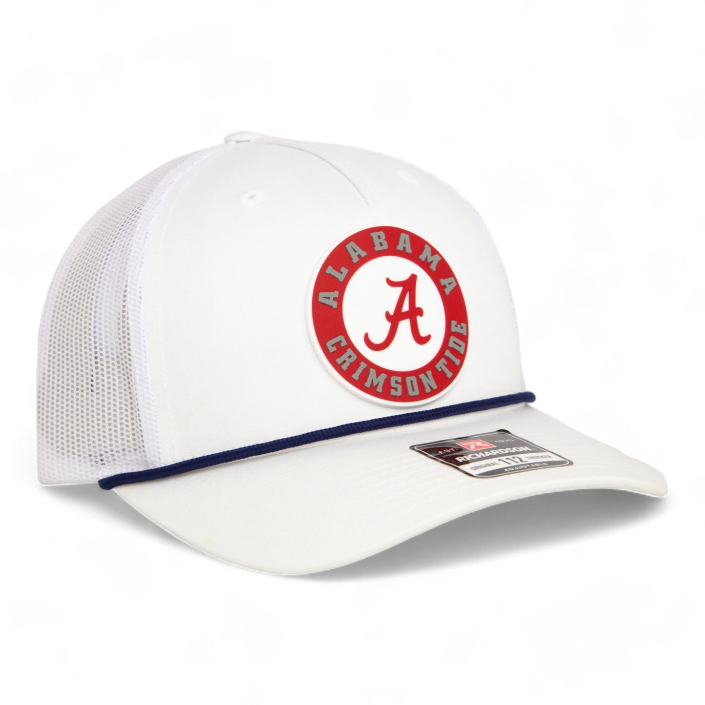 Alabama Crimson Tide 3D Snapback Trucker Rope Hat- Navy/ White