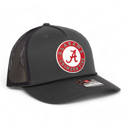 Alabama Crimson Tide 3D Snapback Trucker Rope Hat- Charcoal