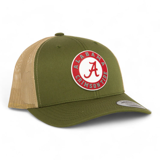 Alabama Crimson Tide 3D YP Snapback Trucker Hat- Moss/ Tan