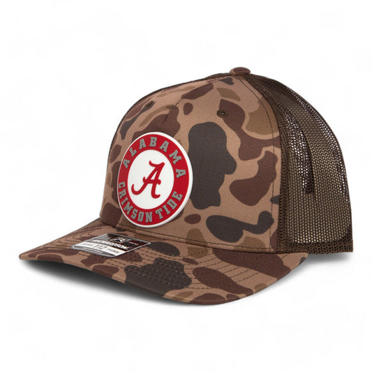 Alabama Crimson Tide 3D Snapback Trucker Hat- Bark Duck Camo/ Brown