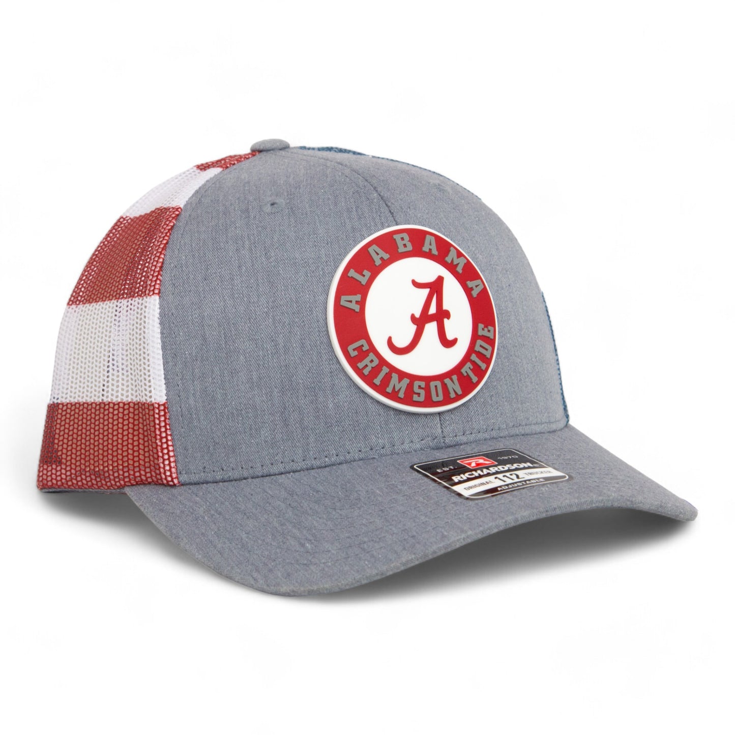 Alabama Crimson Tide 3D Snapback Trucker Hat- Heather Grey/ Stars & Stripes