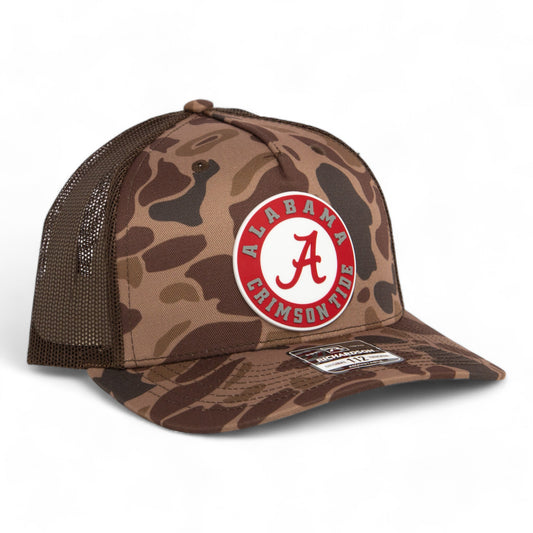 Alabama Crimson Tide 3D Snapback Trucker Hat- Bark Duck Camo/ Brown