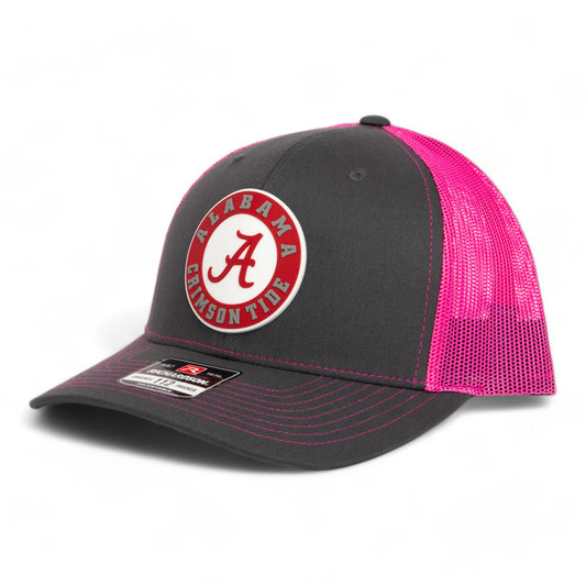 Alabama Crimson Tide 3D Snapback Trucker Hat- Charcoal/ Hot Pink