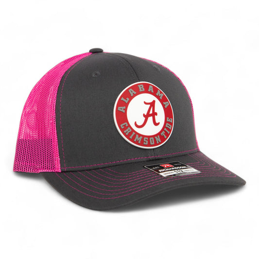 Alabama Crimson Tide 3D Snapback Trucker Hat- Charcoal/ Hot Pink