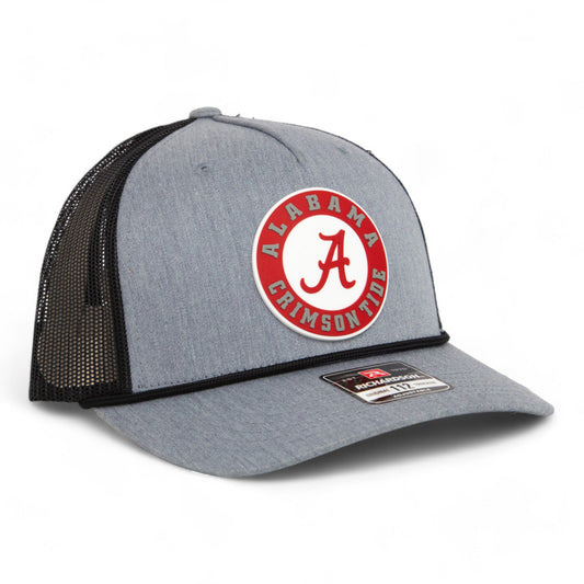 Alabama Crimson Tide 3D Snapback Trucker Rope Hat- Heather Grey/ Black