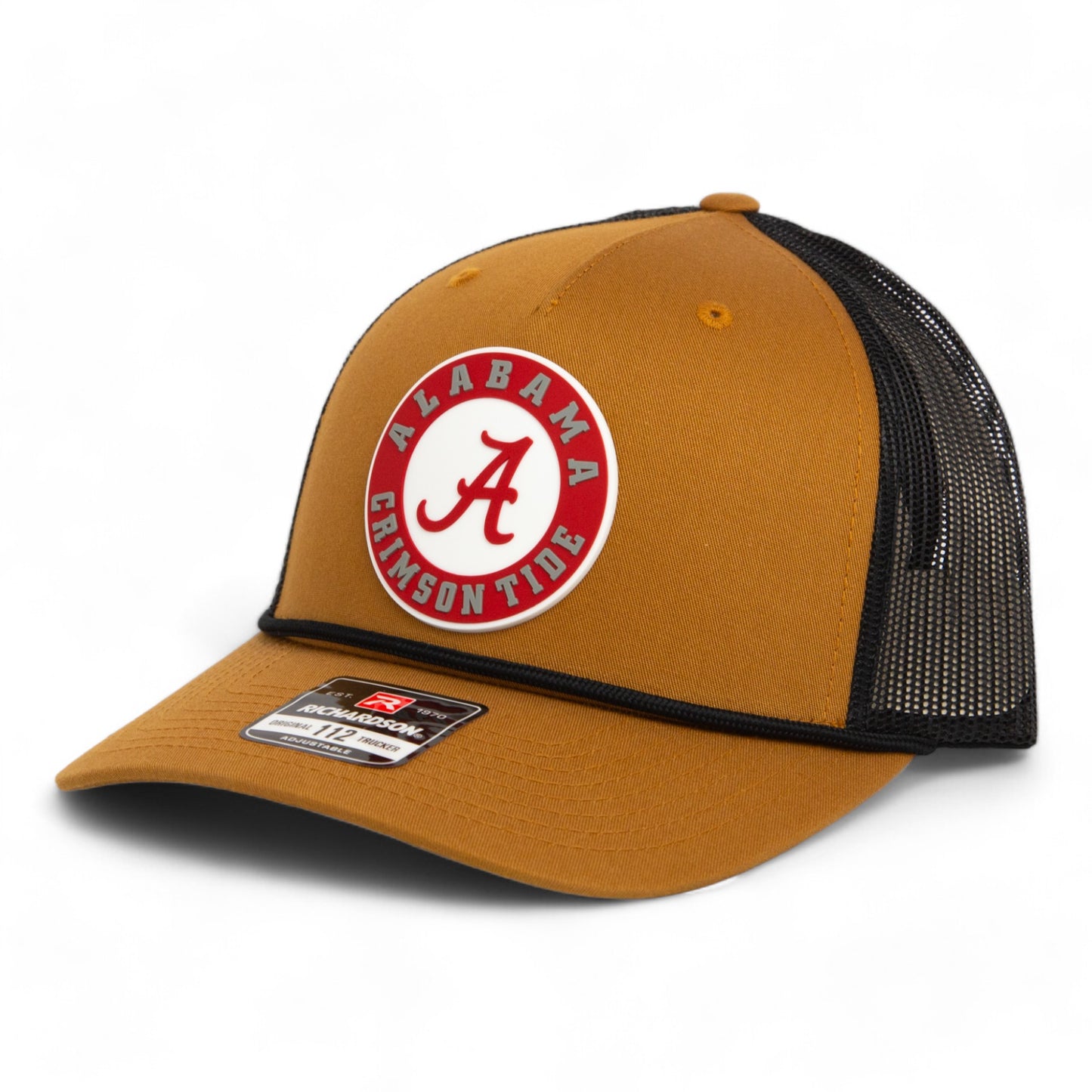 Alabama Crimson Tide 3D Snapback Trucker Rope Hat- Caramel/ Black