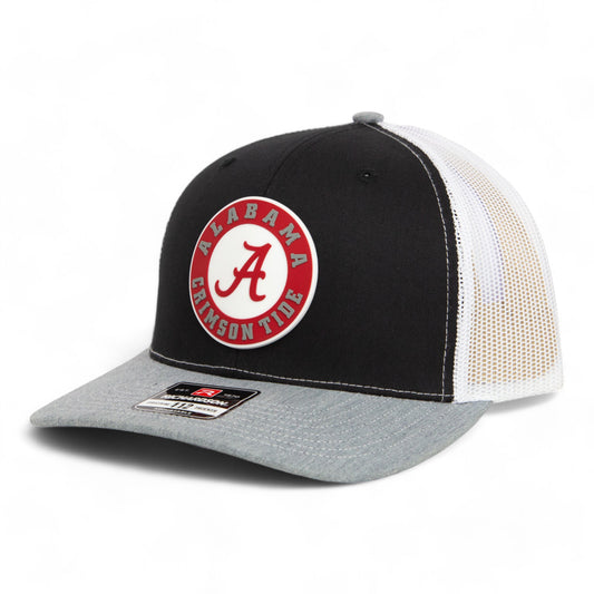 Alabama Crimson Tide 3D Snapback Trucker Hat- Black/ White/ Heather Grey