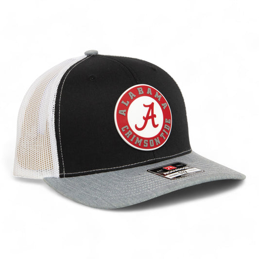 Alabama Crimson Tide 3D Snapback Trucker Hat- Black/ White/ Heather Grey