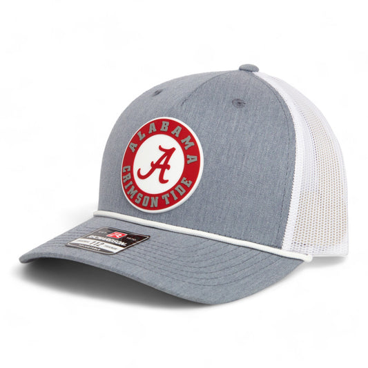 Alabama Crimson Tide 3D Snapback Trucker Rope Hat- Heather Grey/ White