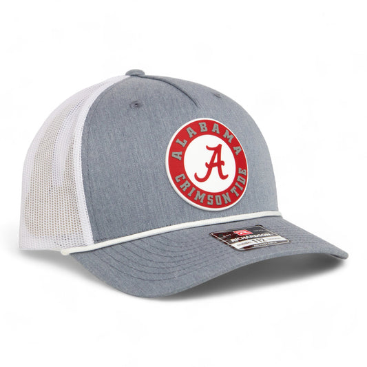 Alabama Crimson Tide 3D Snapback Trucker Rope Hat- Heather Grey/ White